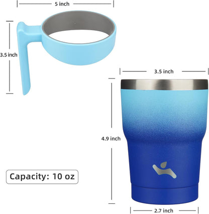 20 oz Tumbler with Handle and Straw, Insulated Travel Mug | Gum; BPA-free, leak-proof tumbler with 2 lids, 2 straws, cup holder fit for coffee, office, travel & daily use