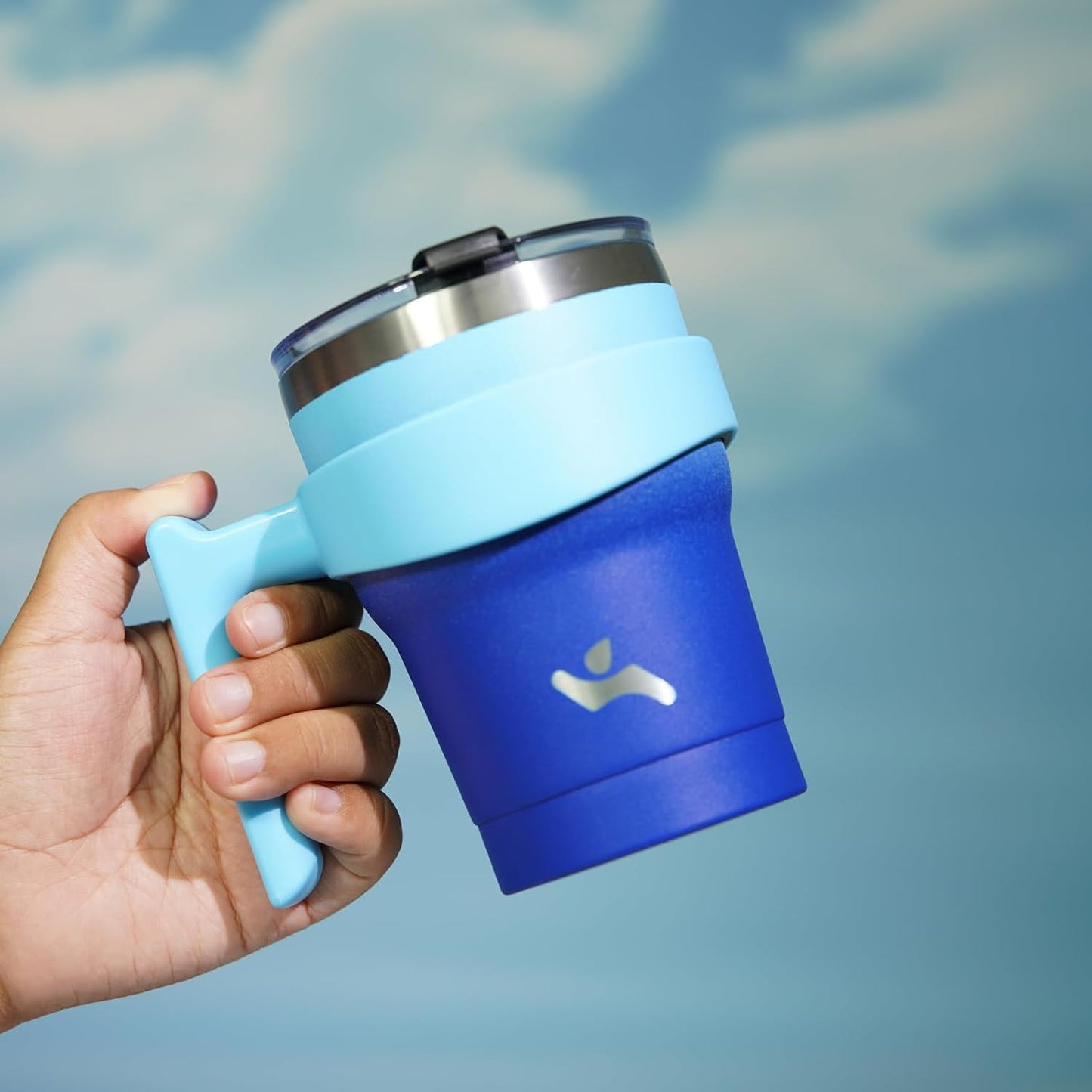 20 oz Tumbler with Handle and Straw, Insulated Travel Mug | Gum; BPA-free, leak-proof tumbler with 2 lids, 2 straws, cup holder fit for coffee, office, travel & daily use