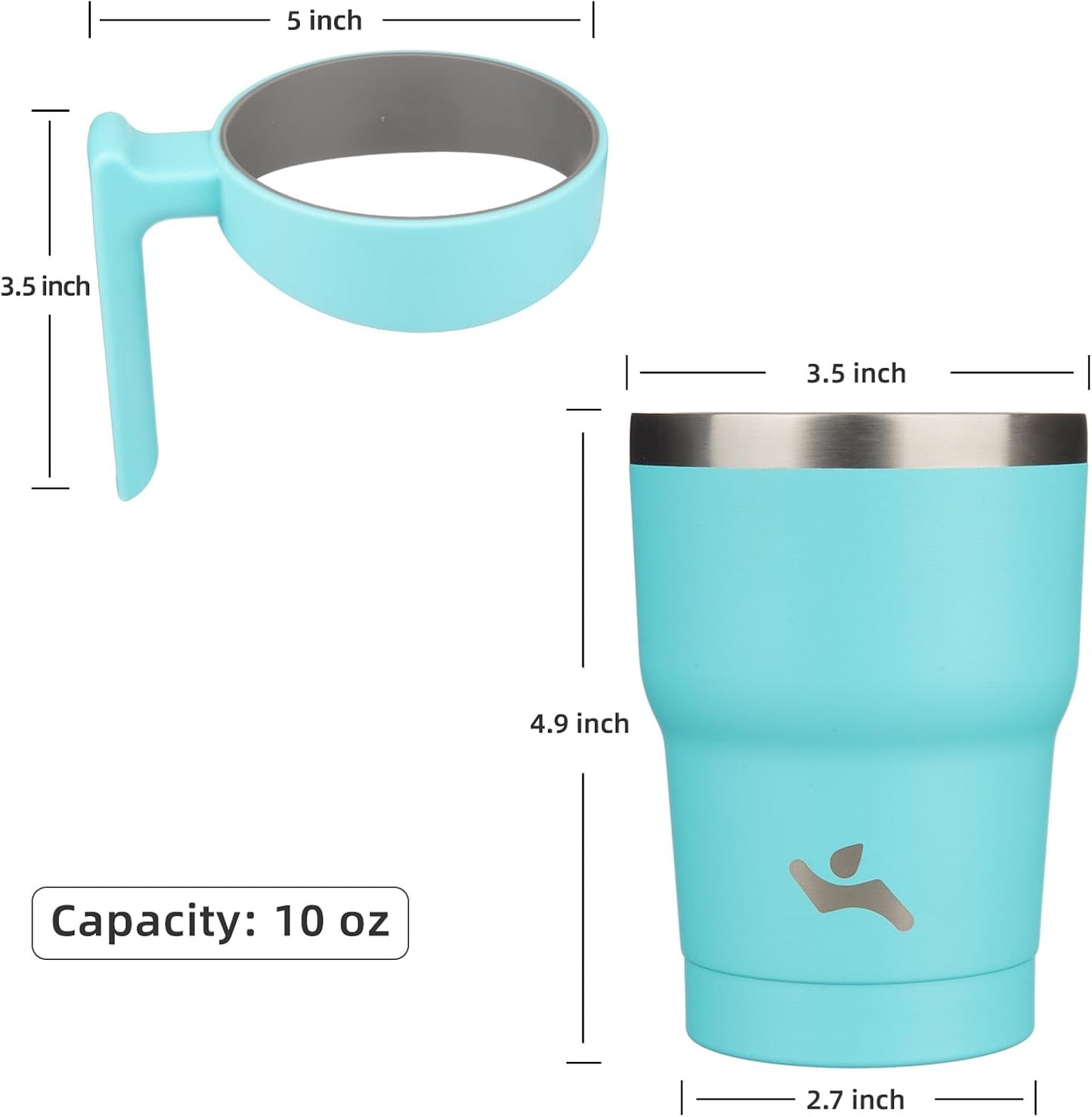 20 oz Tumbler with Handle and Straw, Insulated Travel Mug | Gum; BPA-free, leak-proof tumbler with 2 lids, 2 straws, cup holder fit for coffee, office, travel & daily use