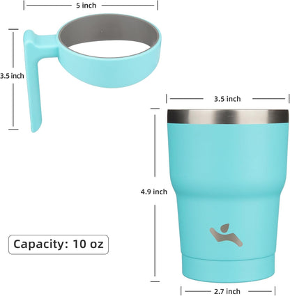 20 oz Tumbler with Handle and Straw, Insulated Travel Mug | Gum; BPA-free, leak-proof tumbler with 2 lids, 2 straws, cup holder fit for coffee, office, travel & daily use