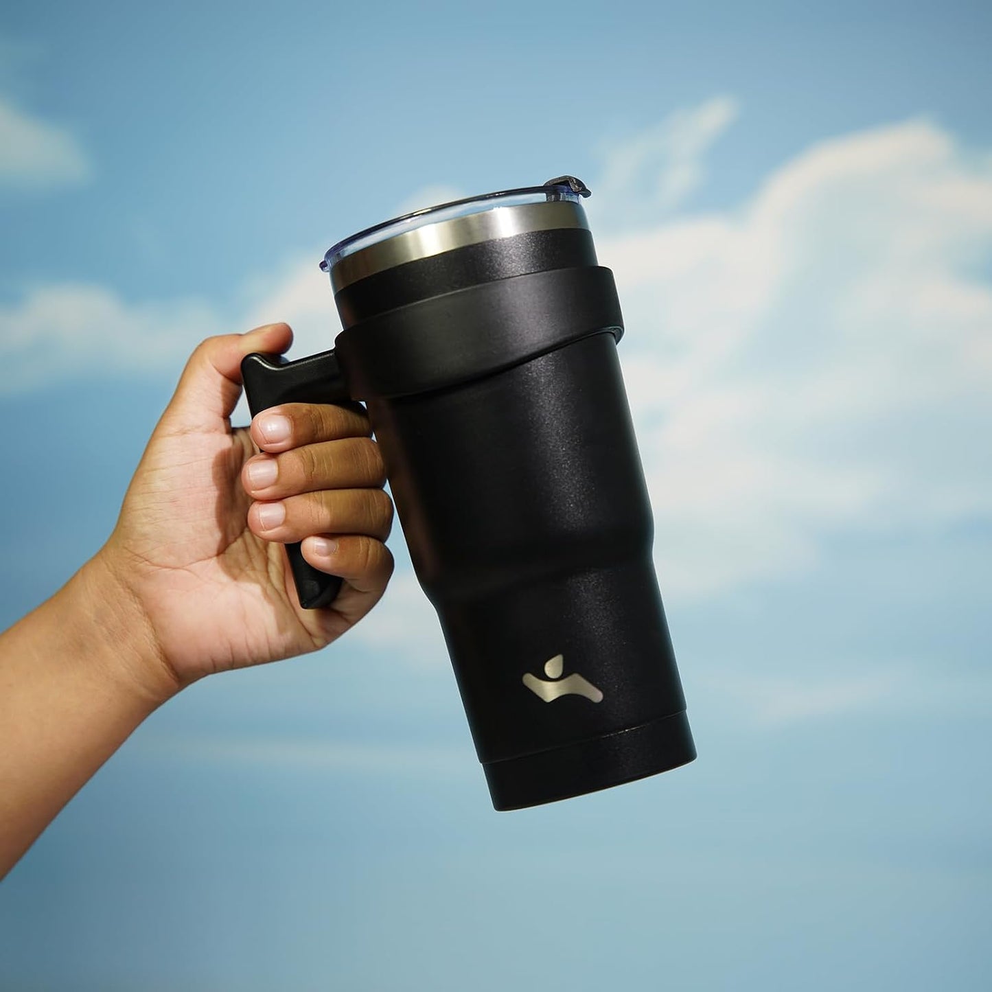 20 oz Tumbler with Handle and Straw, Insulated Travel Mug | Gum; BPA-free, leak-proof tumbler with 2 lids, 2 straws, cup holder fit for coffee, office, travel & daily use
