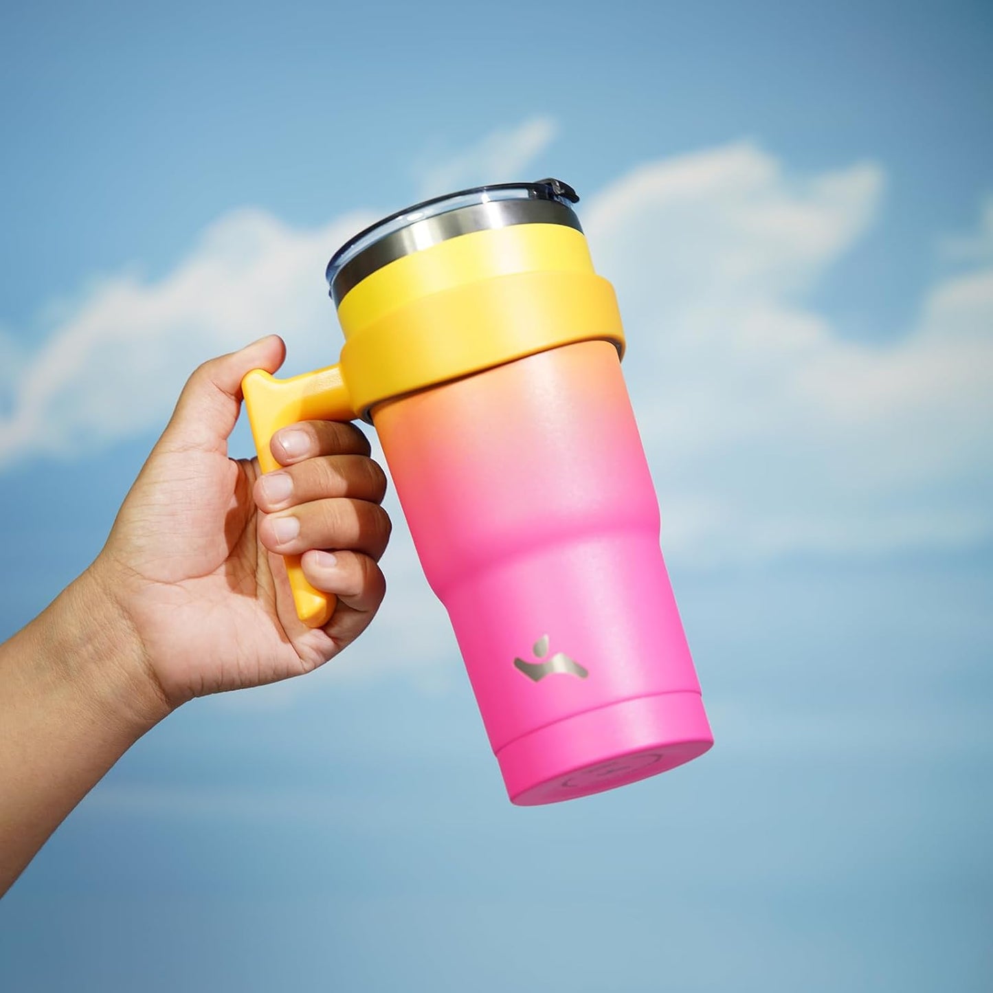 20 oz Tumbler with Handle and Straw, Insulated Travel Mug | Gum; BPA-free, leak-proof tumbler with 2 lids, 2 straws, cup holder fit for coffee, office, travel & daily use