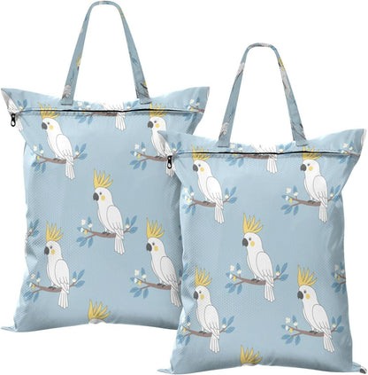 Parrots Leave Waterproof Travel Laundry Bag Easy Care 2 Packs