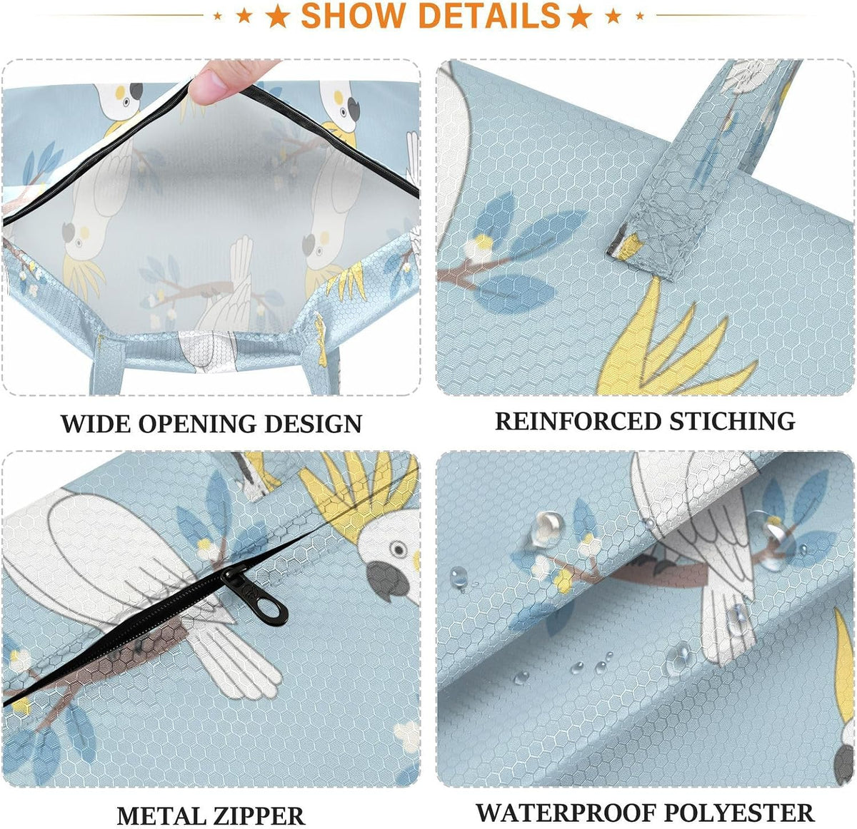 Parrots Leave Waterproof Travel Laundry Bag Easy Care 2 Packs