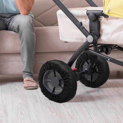4 Pcs Stroller Wheel Protection Covers, Wheelchair Tire Protector for Baby Stroller Jogger Wheels (Small) (Front Wheel)