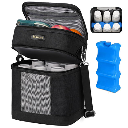 Breastmilk Cooler Bag with Ice Pack, Insulated Baby Bottles Bag