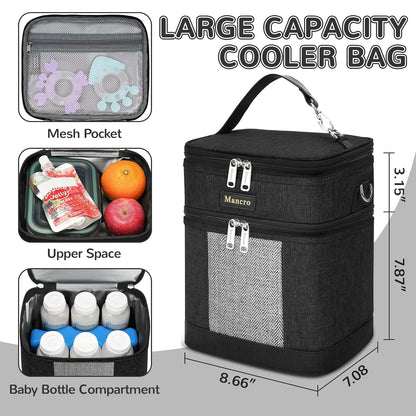 Breastmilk Cooler Bag with Ice Pack, Insulated Baby Bottles Bag