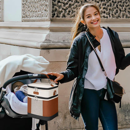 Breastmilk Cooler Bag with Ice Pack, Insulated Baby Bottles Bag