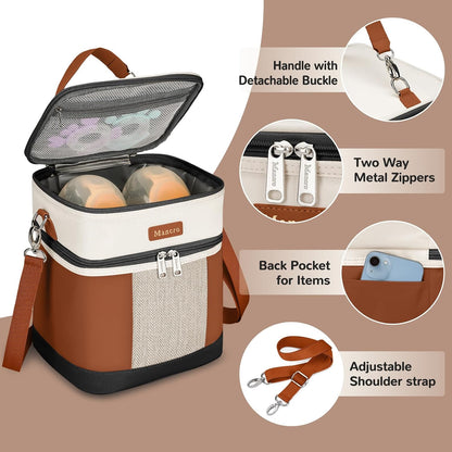 Breastmilk Cooler Bag with Ice Pack, Insulated Baby Bottles Bag