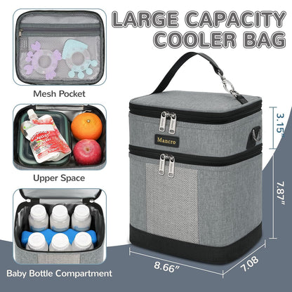 Breastmilk Cooler Bag with Ice Pack, Insulated Baby Bottles Bag
