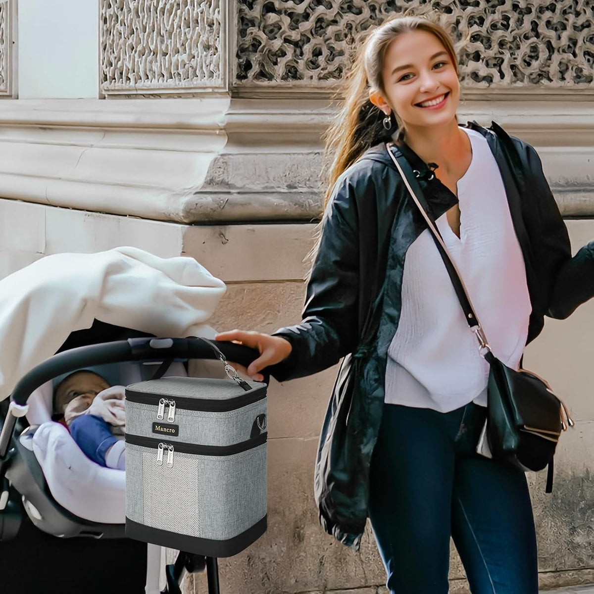 Breastmilk Cooler Bag with Ice Pack, Insulated Baby Bottles Bag