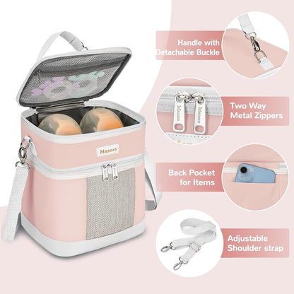 Breastmilk Cooler Bag with Ice Pack, Insulated Baby Bottles Bag