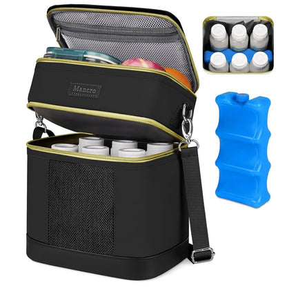 Breastmilk Cooler Bag with Ice Pack, Insulated Baby Bottles Bag