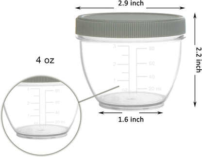 18 Sets Baby Food Storage, 4 Ounce Plastic Baby Food Containers with Lids, 9 Urban Colors, with Lids Labels
