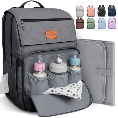 Baby Diaper Bag Backpack - Large Bag for Boys & Girls, Waterproof Diaper Backpack - Travel Diaper Bags w/Changing Pad, Baby Registry Search & Shower Gifts - Essentials Must Haves Newborn Stuff