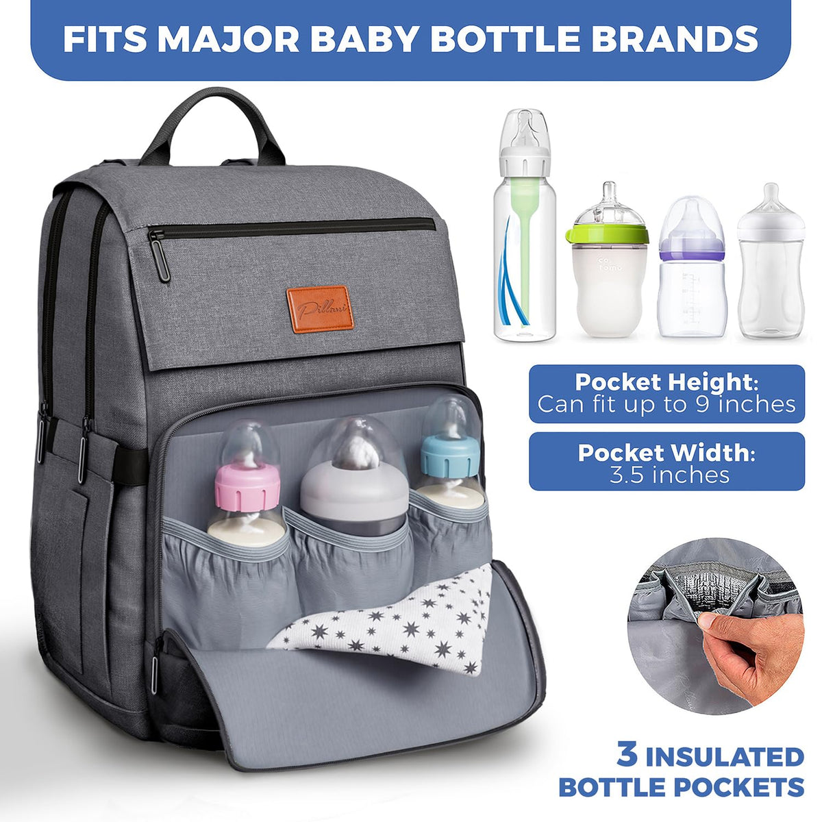 Baby Diaper Bag Backpack - Large Bag for Boys & Girls, Waterproof Diaper Backpack - Travel Diaper Bags w/Changing Pad, Baby Registry Search & Shower Gifts - Essentials Must Haves Newborn Stuff