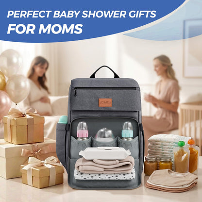 Baby Diaper Bag Backpack - Large Bag for Boys & Girls, Waterproof Diaper Backpack - Travel Diaper Bags w/Changing Pad, Baby Registry Search & Shower Gifts - Essentials Must Haves Newborn Stuff