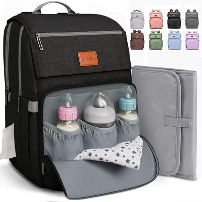 Baby Diaper Bag Backpack - Large Bag for Boys & Girls, Waterproof Diaper Backpack - Travel Diaper Bags w/Changing Pad, Baby Registry Search & Shower Gifts - Essentials Must Haves Newborn Stuff