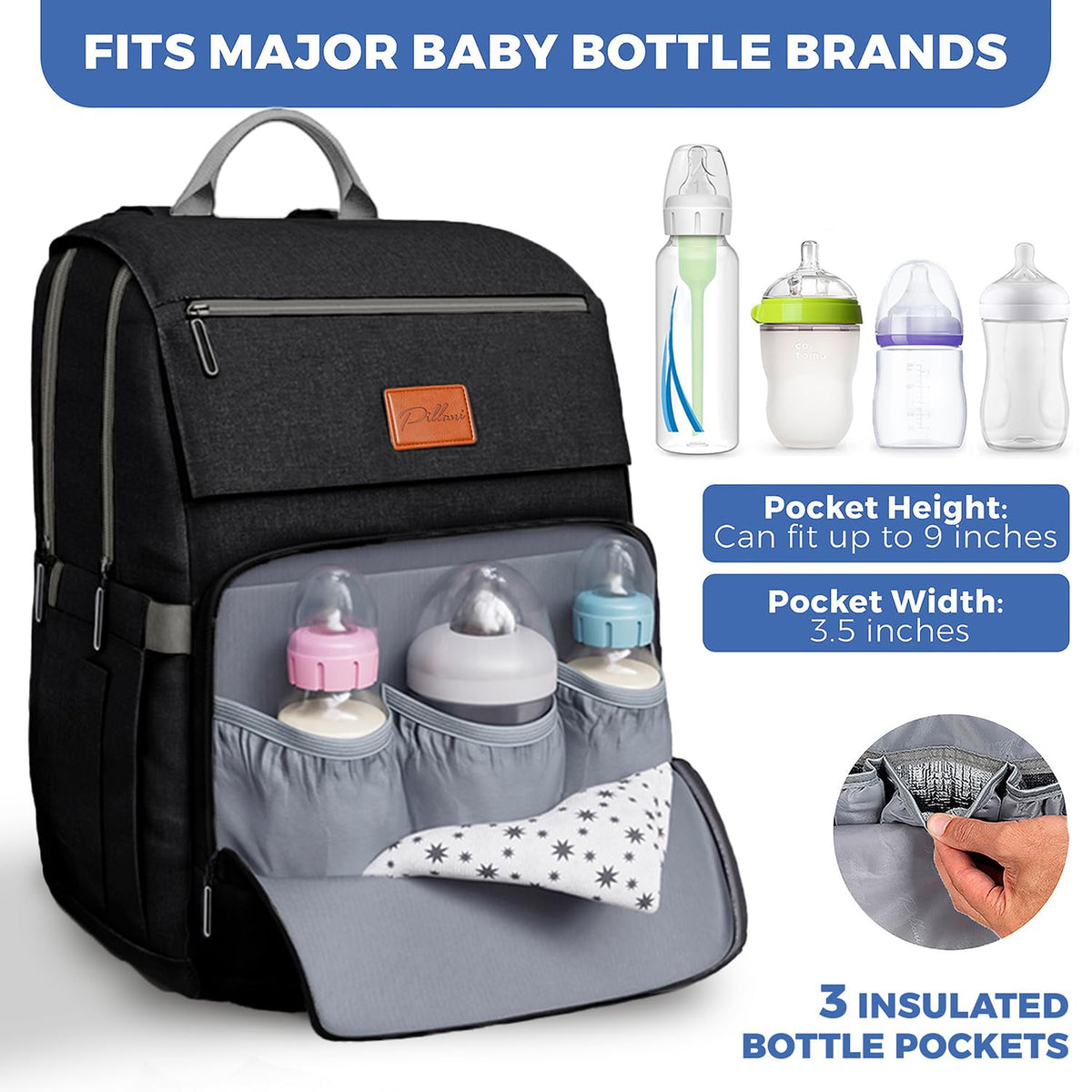 Baby Diaper Bag Backpack - Large Bag for Boys & Girls, Waterproof Diaper Backpack - Travel Diaper Bags w/Changing Pad, Baby Registry Search & Shower Gifts - Essentials Must Haves Newborn Stuff