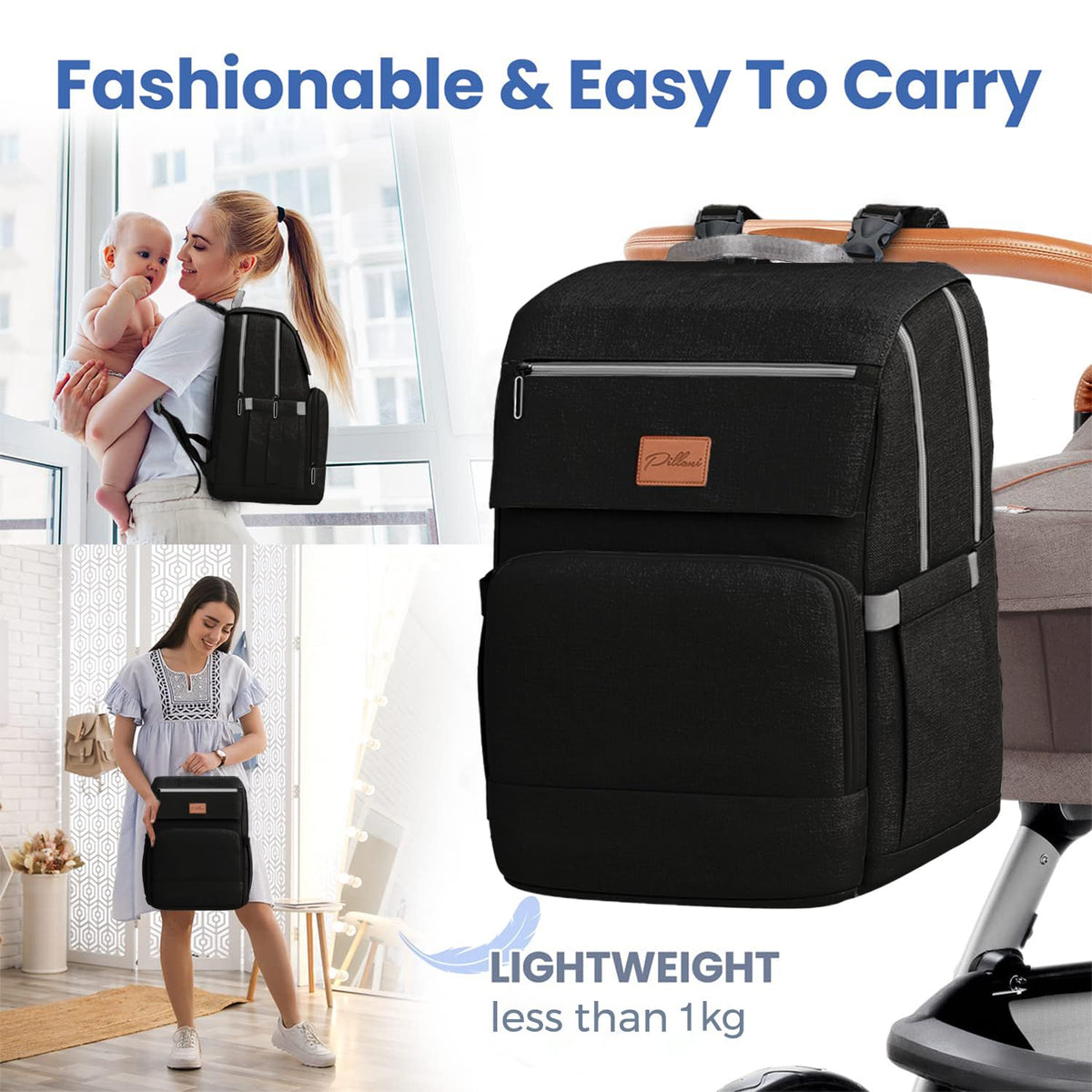 Baby Diaper Bag Backpack - Large Bag for Boys & Girls, Waterproof Diaper Backpack - Travel Diaper Bags w/Changing Pad, Baby Registry Search & Shower Gifts - Essentials Must Haves Newborn Stuff