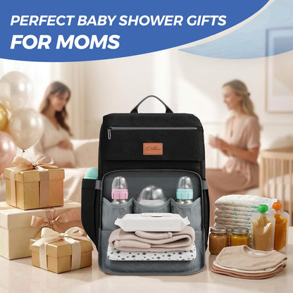 Baby Diaper Bag Backpack - Large Bag for Boys & Girls, Waterproof Diaper Backpack - Travel Diaper Bags w/Changing Pad, Baby Registry Search & Shower Gifts - Essentials Must Haves Newborn Stuff