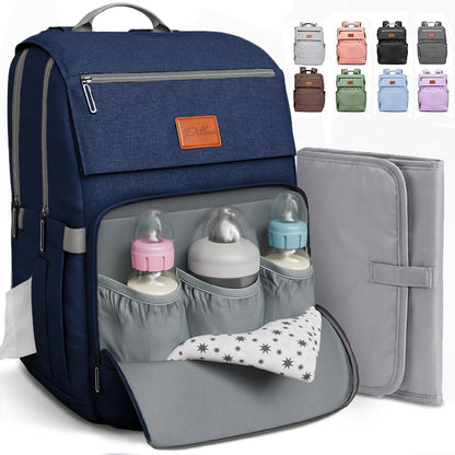 Baby Diaper Bag Backpack - Large Bag for Boys & Girls, Waterproof Diaper Backpack - Travel Diaper Bags w/Changing Pad, Baby Registry Search & Shower Gifts - Essentials Must Haves Newborn Stuff
