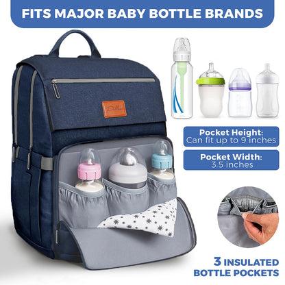 Baby Diaper Bag Backpack - Large Bag for Boys & Girls, Waterproof Diaper Backpack - Travel Diaper Bags w/Changing Pad, Baby Registry Search & Shower Gifts - Essentials Must Haves Newborn Stuff