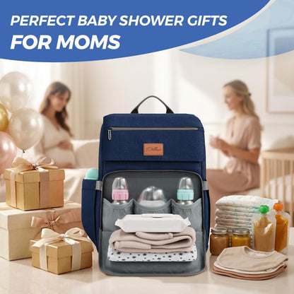 Baby Diaper Bag Backpack - Large Bag for Boys & Girls, Waterproof Diaper Backpack - Travel Diaper Bags w/Changing Pad, Baby Registry Search & Shower Gifts - Essentials Must Haves Newborn Stuff