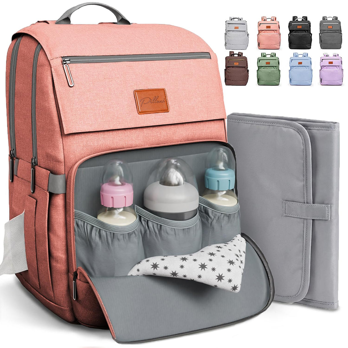 Baby Diaper Bag Backpack - Large Bag for Boys & Girls, Waterproof Diaper Backpack - Travel Diaper Bags w/Changing Pad, Baby Registry Search & Shower Gifts - Essentials Must Haves Newborn Stuff