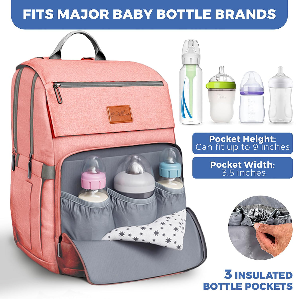 Baby Diaper Bag Backpack - Large Bag for Boys & Girls, Waterproof Diaper Backpack - Travel Diaper Bags w/Changing Pad, Baby Registry Search & Shower Gifts - Essentials Must Haves Newborn Stuff