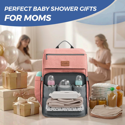 Baby Diaper Bag Backpack - Large Bag for Boys & Girls, Waterproof Diaper Backpack - Travel Diaper Bags w/Changing Pad, Baby Registry Search & Shower Gifts - Essentials Must Haves Newborn Stuff