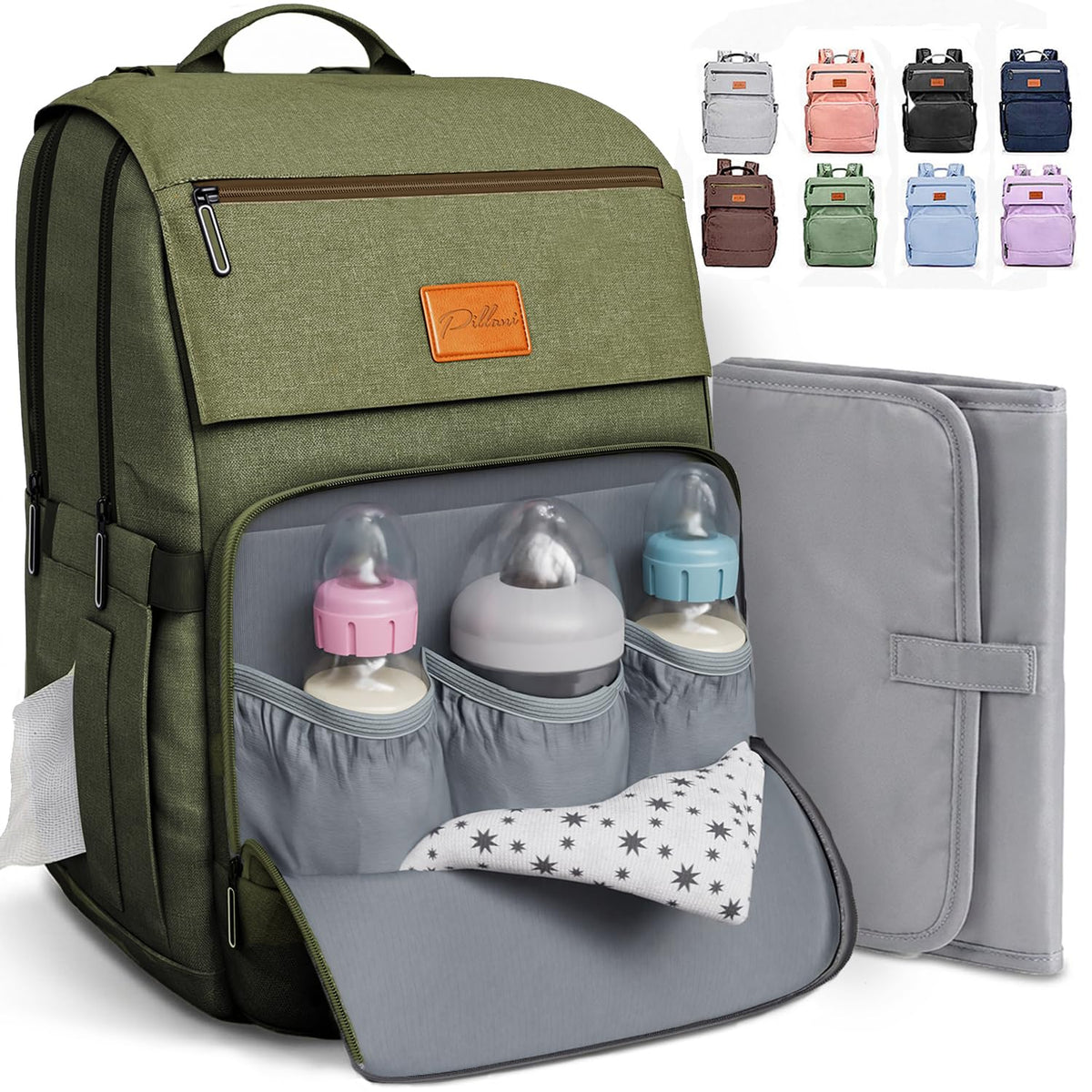 Baby Diaper Bag Backpack - Large Bag for Boys & Girls, Waterproof Diaper Backpack - Travel Diaper Bags w/Changing Pad, Baby Registry Search & Shower Gifts - Essentials Must Haves Newborn Stuff