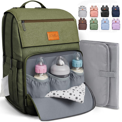 Baby Diaper Bag Backpack - Large Bag for Boys & Girls, Waterproof Diaper Backpack - Travel Diaper Bags w/Changing Pad, Baby Registry Search & Shower Gifts - Essentials Must Haves Newborn Stuff