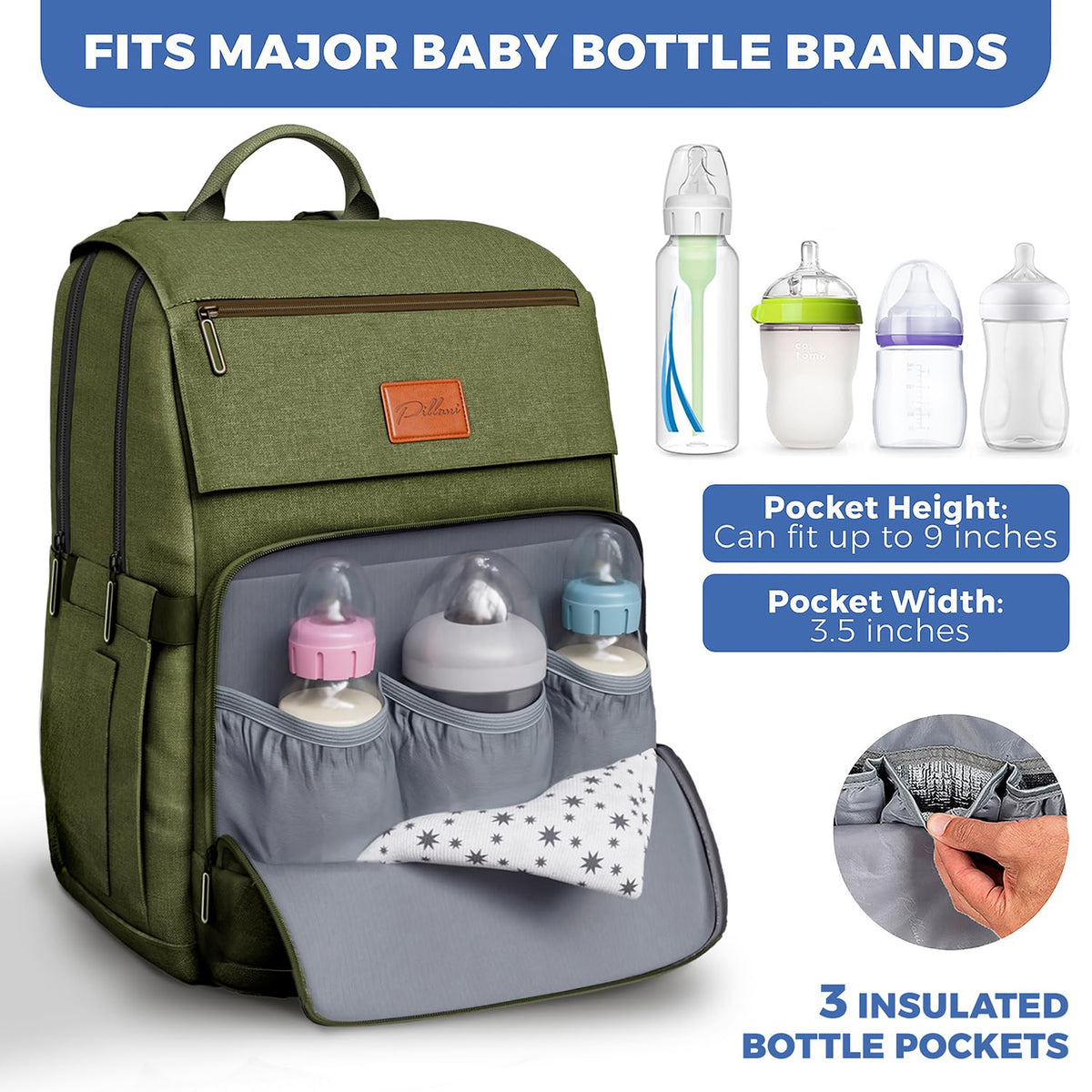 Baby Diaper Bag Backpack - Large Bag for Boys & Girls, Waterproof Diaper Backpack - Travel Diaper Bags w/Changing Pad, Baby Registry Search & Shower Gifts - Essentials Must Haves Newborn Stuff
