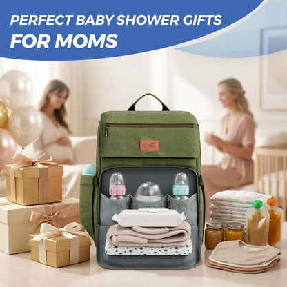 Baby Diaper Bag Backpack - Large Bag for Boys & Girls, Waterproof Diaper Backpack - Travel Diaper Bags w/Changing Pad, Baby Registry Search & Shower Gifts - Essentials Must Haves Newborn Stuff