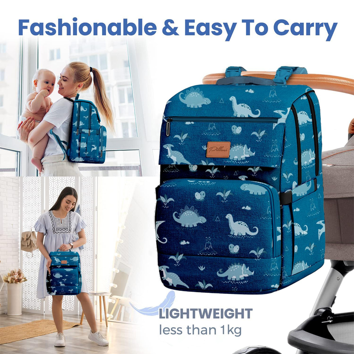 Baby Diaper Bag Backpack - Large Bag for Boys & Girls, Waterproof Diaper Backpack - Travel Diaper Bags w/Changing Pad, Baby Registry Search & Shower Gifts - Essentials Must Haves Newborn Stuff