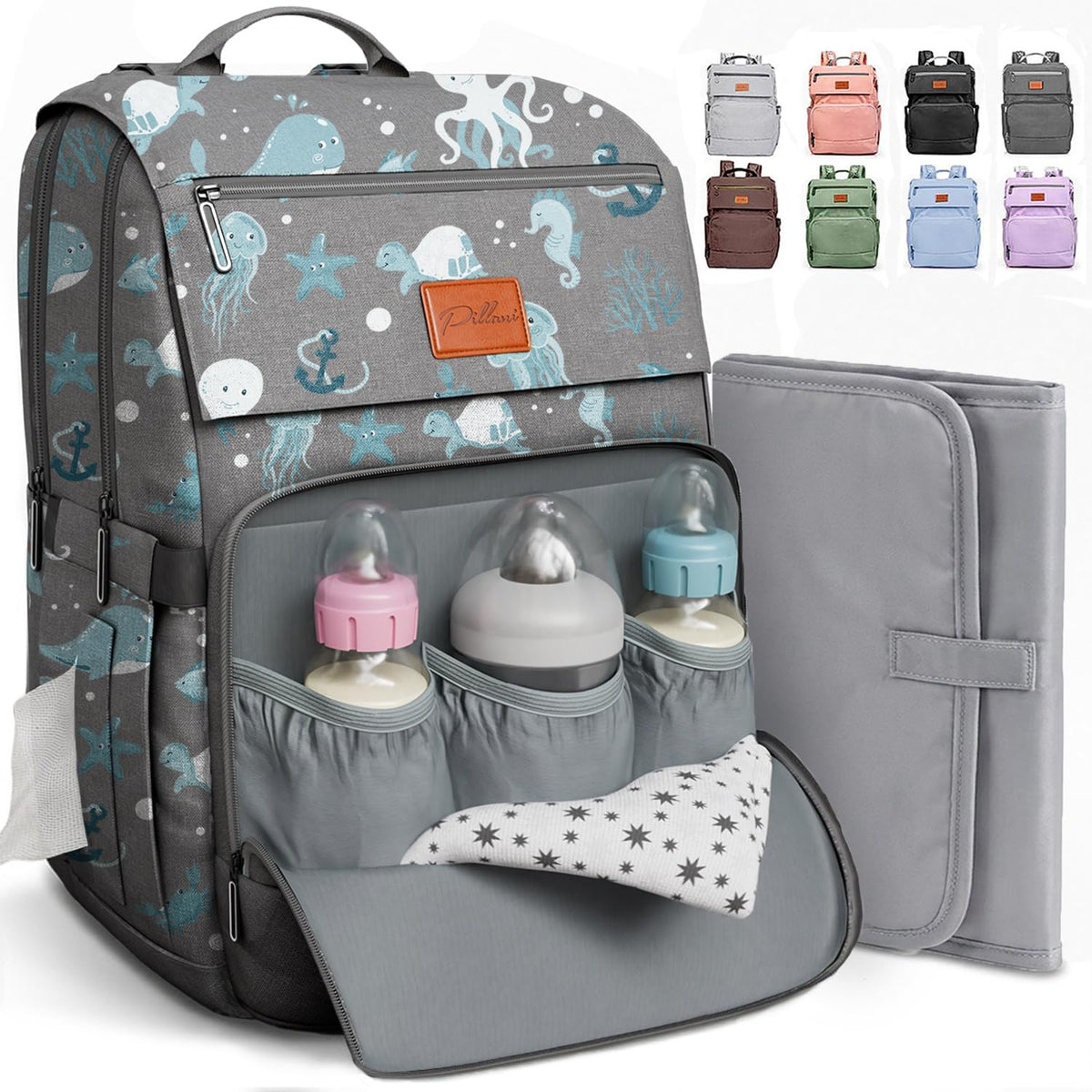 Baby Diaper Bag Backpack - Large Bag for Boys & Girls, Waterproof Diaper Backpack - Travel Diaper Bags w/Changing Pad, Baby Registry Search & Shower Gifts - Essentials Must Haves Newborn Stuff