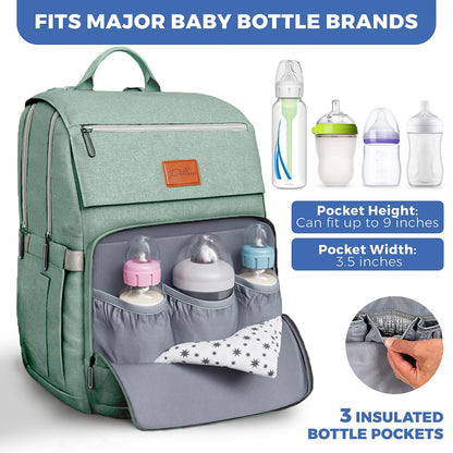 Baby Diaper Bag Backpack - Large Bag for Boys & Girls, Waterproof Diaper Backpack - Travel Diaper Bags w/Changing Pad, Baby Registry Search & Shower Gifts - Essentials Must Haves Newborn Stuff