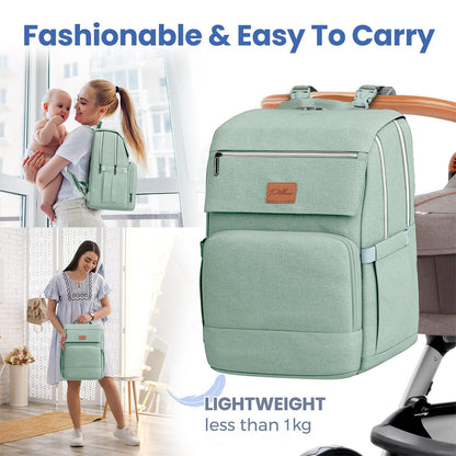 Baby Diaper Bag Backpack - Large Bag for Boys & Girls, Waterproof Diaper Backpack - Travel Diaper Bags w/Changing Pad, Baby Registry Search & Shower Gifts - Essentials Must Haves Newborn Stuff