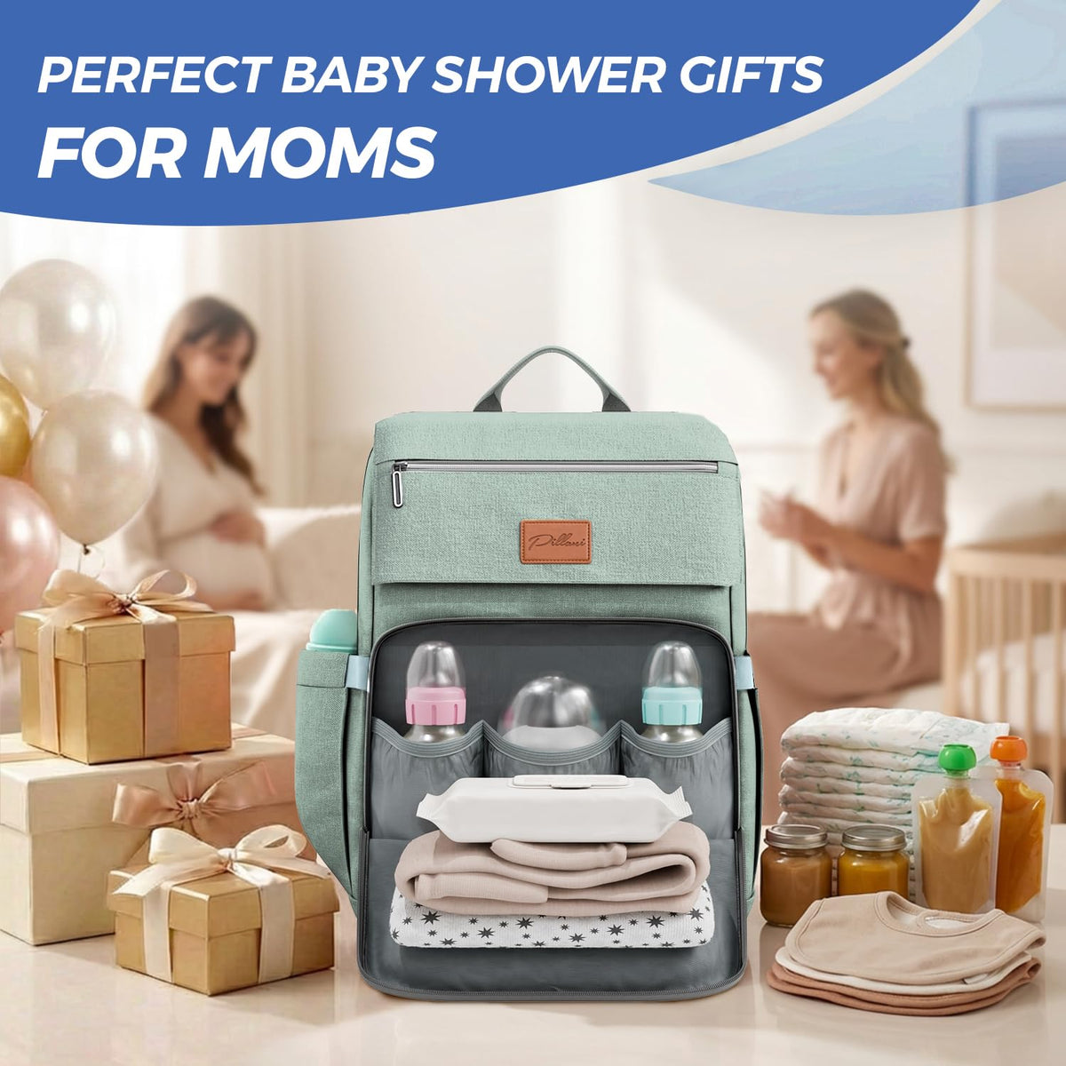 Baby Diaper Bag Backpack - Large Bag for Boys & Girls, Waterproof Diaper Backpack - Travel Diaper Bags w/Changing Pad, Baby Registry Search & Shower Gifts - Essentials Must Haves Newborn Stuff