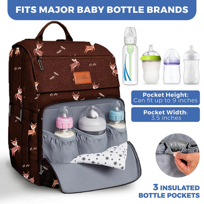Baby Diaper Bag Backpack - Large Bag for Boys & Girls, Waterproof Diaper Backpack - Travel Diaper Bags w/Changing Pad, Baby Registry Search & Shower Gifts - Essentials Must Haves Newborn Stuff