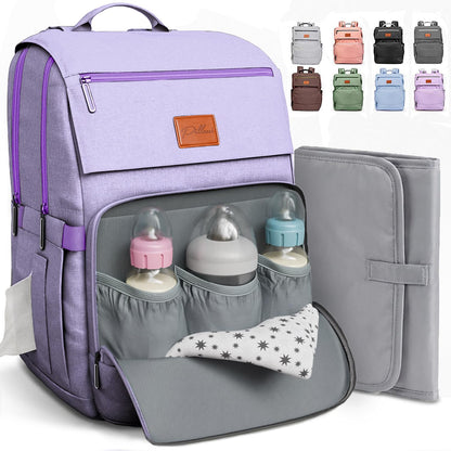 Baby Diaper Bag Backpack - Large Bag for Boys & Girls, Waterproof Diaper Backpack - Travel Diaper Bags w/Changing Pad, Baby Registry Search & Shower Gifts - Essentials Must Haves Newborn Stuff