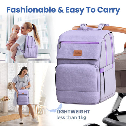Baby Diaper Bag Backpack - Large Bag for Boys & Girls, Waterproof Diaper Backpack - Travel Diaper Bags w/Changing Pad, Baby Registry Search & Shower Gifts - Essentials Must Haves Newborn Stuff