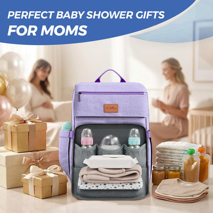 Baby Diaper Bag Backpack - Large Bag for Boys & Girls, Waterproof Diaper Backpack - Travel Diaper Bags w/Changing Pad, Baby Registry Search & Shower Gifts - Essentials Must Haves Newborn Stuff