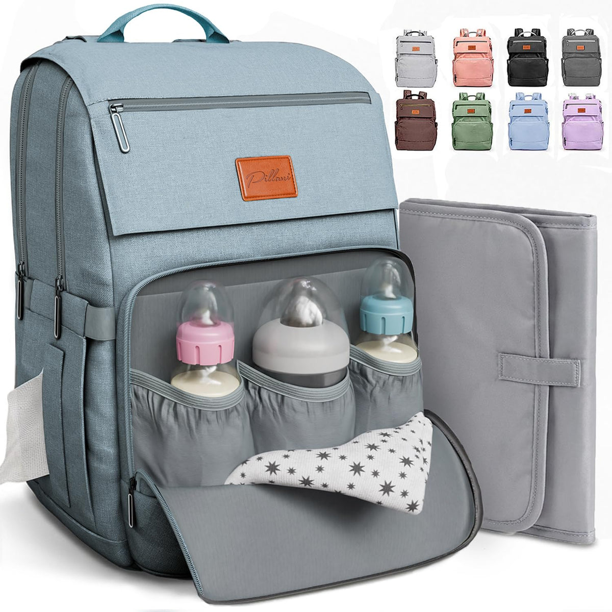 Baby Diaper Bag Backpack - Large Bag for Boys & Girls, Waterproof Diaper Backpack - Travel Diaper Bags w/Changing Pad, Baby Registry Search & Shower Gifts - Essentials Must Haves Newborn Stuff