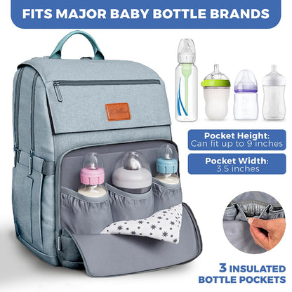 Baby Diaper Bag Backpack - Large Bag for Boys & Girls, Waterproof Diaper Backpack - Travel Diaper Bags w/Changing Pad, Baby Registry Search & Shower Gifts - Essentials Must Haves Newborn Stuff