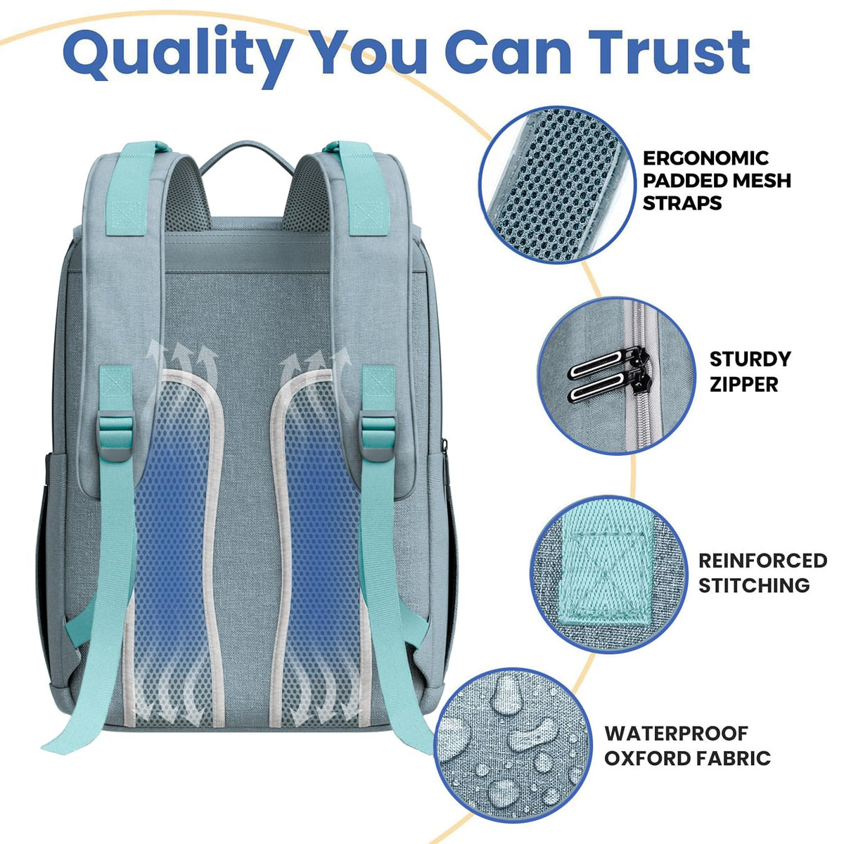 Baby Diaper Bag Backpack - Large Bag for Boys & Girls, Waterproof Diaper Backpack - Travel Diaper Bags w/Changing Pad, Baby Registry Search & Shower Gifts - Essentials Must Haves Newborn Stuff