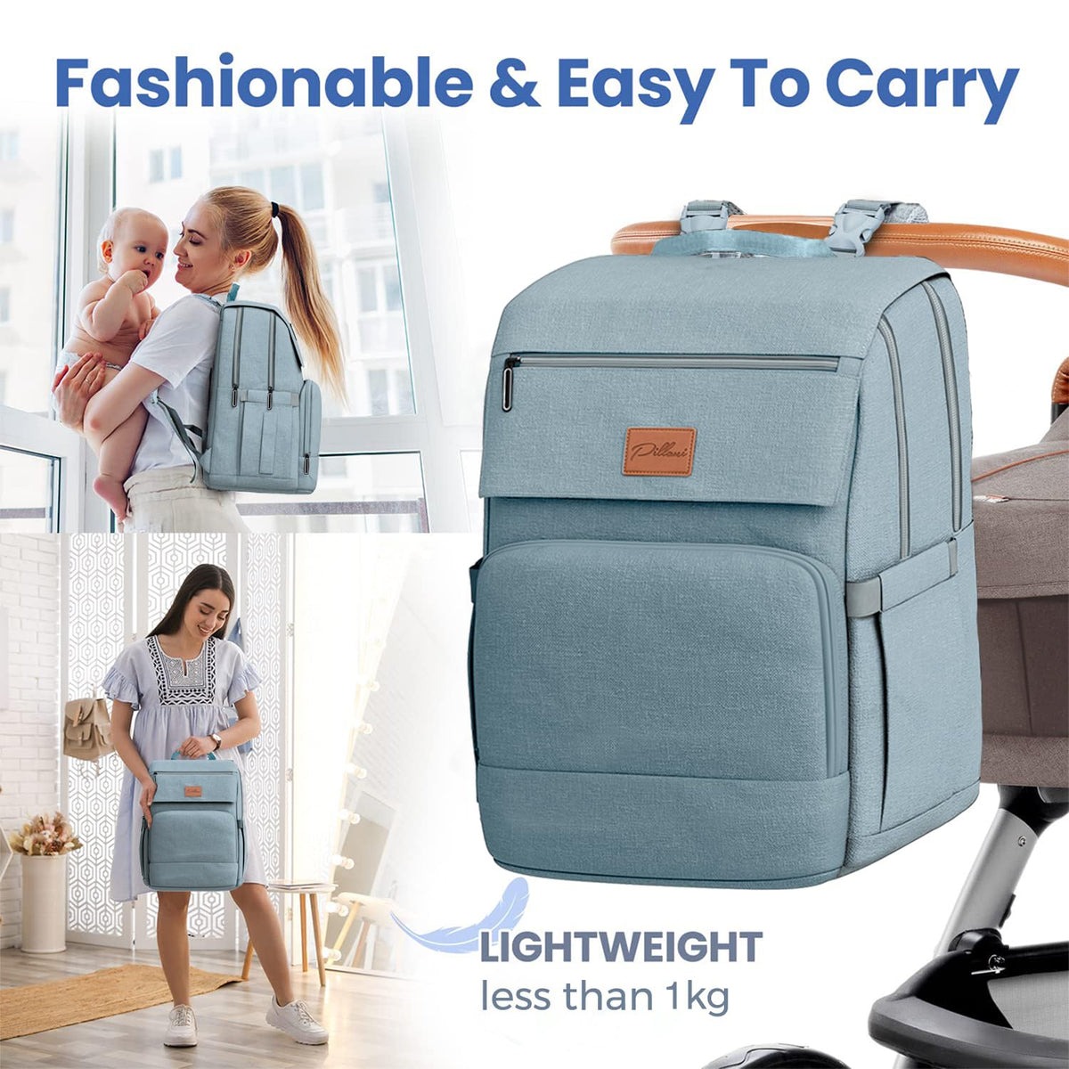 Baby Diaper Bag Backpack - Large Bag for Boys & Girls, Waterproof Diaper Backpack - Travel Diaper Bags w/Changing Pad, Baby Registry Search & Shower Gifts - Essentials Must Haves Newborn Stuff