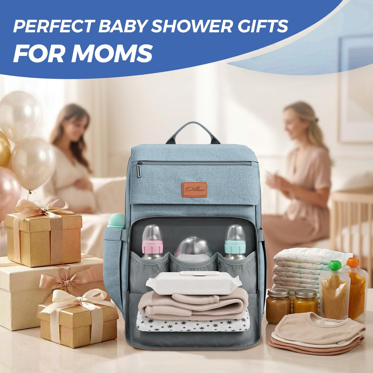 Baby Diaper Bag Backpack - Large Bag for Boys & Girls, Waterproof Diaper Backpack - Travel Diaper Bags w/Changing Pad, Baby Registry Search & Shower Gifts - Essentials Must Haves Newborn Stuff