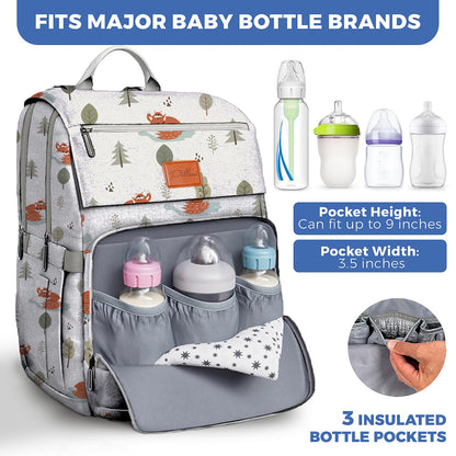 Baby Diaper Bag Backpack - Large Bag for Boys & Girls, Waterproof Diaper Backpack - Travel Diaper Bags w/Changing Pad, Baby Registry Search & Shower Gifts - Essentials Must Haves Newborn Stuff